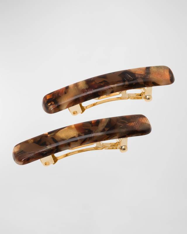 Mini Rectangle Barrette Pair